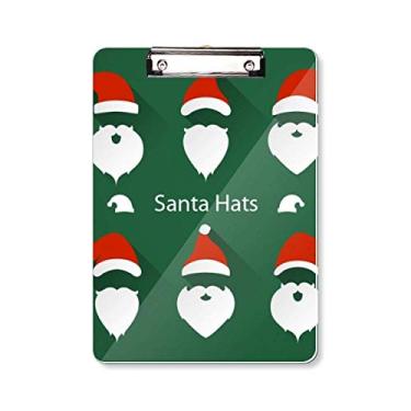Imagem de Feliz Natal Papai Noel Retrato Prancheta Pasta Bloco de Escrita Placa de Apoio A4