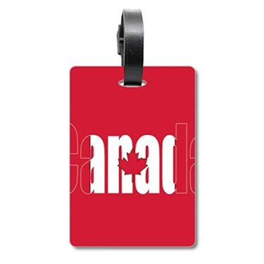 Imagem de Bolsa de mala com nome da bandeira do Canadá, etiqueta para cartão de bagagem, etiqueta para pendurar