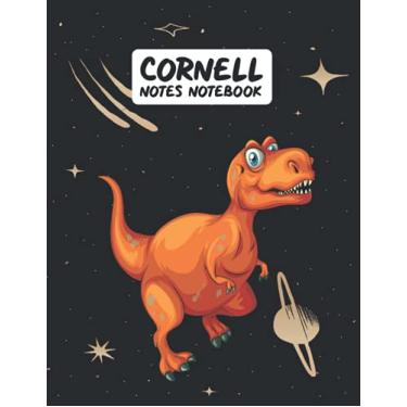 Imagem de Cornell Notes Notebook: Cute Dinosaur Theme Story Journal With Picture Space And Nifty Large College Ruled Lines, Medium Lined Journal Gift for ... Note Taking System for School And University
