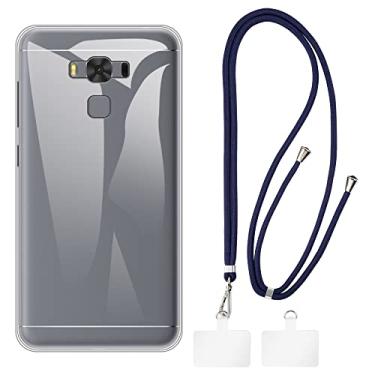 Imagem de Shantime Capa Asus Zenfone 3 Max ZC553KL + cordões universais para celular, pescoço/alça macia de silicone TPU capa protetora para Zenfone 3 Max ZC553KL (5,5 polegadas)