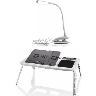 Imagem de Mesa Dobrável Notebook Usb Luminária Garra Table Lamp