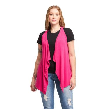 Imagem de Colete de Bico Blusa Cardigan Feminino Plus Size Terceira Peça Viscolycra Ca5plus