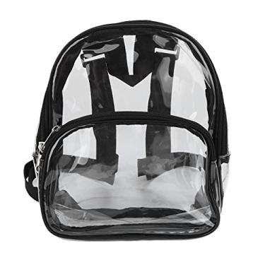 Imagem de Mochila unissex de PVC transparente para homens e mulheres, mochila escolar resistente e durável, bolsa de plástico para festivais escolares, trabalho, academia, piquenique, impermeável, padrão