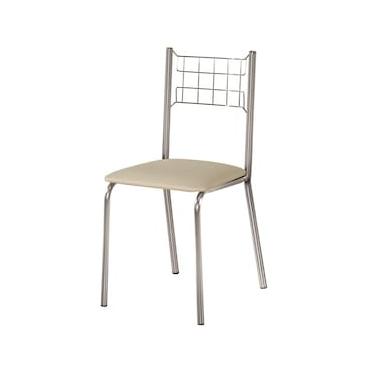 Imagem de Cadeira de Jantar Aço Nobre Íris com Assento em Corino