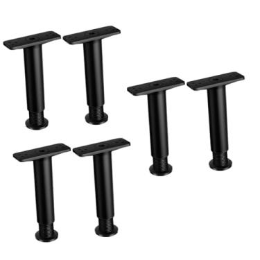 Imagem de Veemoon 6 Peças Estrutura De Suporte De Cama Mesa De Metal Pernas De Suporte De Móveis Estrutura De Cama Chão Armário Pés Suporte Perna Estrutura De Cama De Madeira Pernas De Suporte De