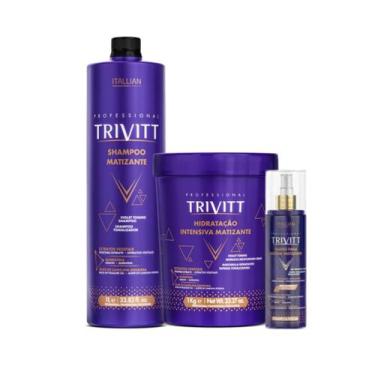 Imagem de Trivitt Shampoo Matizante 1L + Hidratação Intensiva 1Kg + Fluido Para