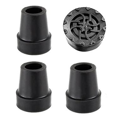 Imagem de Pacote com 4 pontas de bengala de caminhada para 3/4" (19 mm) de diâmetro, pontas de muleta resistentes (feito de borracha)