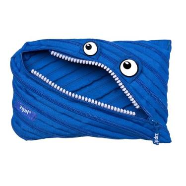 Imagem de ZIPIT Estojo grande Monster para meninos | Bolsa de lápis para escola, faculdade e escritório | Bolsa de lápis para crianças (azul)