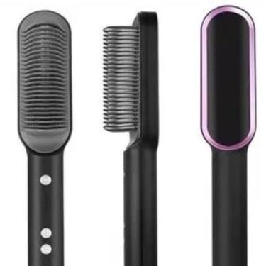 Imagem de Escova Alisadora e Secadora De Cabelo 5 em 1 Alisa Seca Hidrata Modela 110V a 240V Bivolt