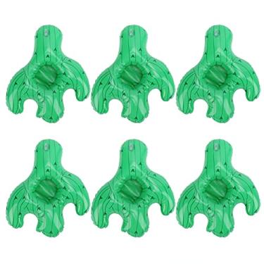 Imagem de Suporte para bebidas de piscina, porta-copos dobrável portátil e inflável para bebidas de reserva para piscina