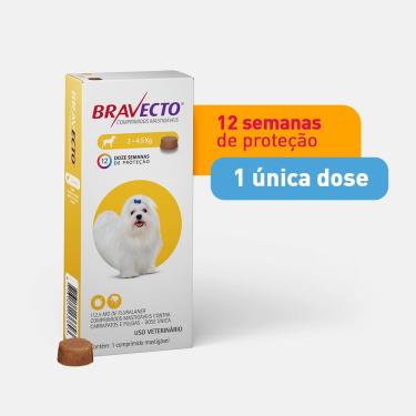 Imagem de Antipulgas e Carrapatos MSD Bravecto para Cães de 2 a 4,5kg (112,5mg)