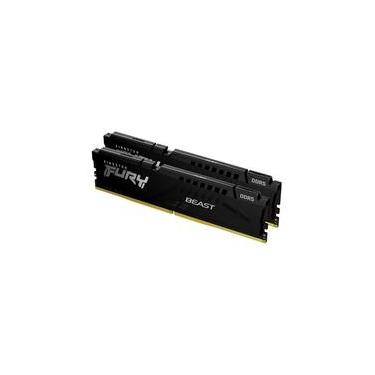 Imagem de Memória RAM Kingston Fury Beast, 32GB (2x16GB), 5200MHz, DDR5, CL40, para Intel XMP, Preto - KF552C40BBK2-32