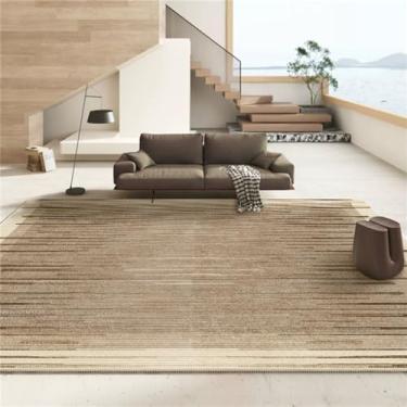 Imagem de Sala de estar tapete completo listrado preto e branco sofá mesa café quarto tapete decorativo, 03,500mm x 800mm