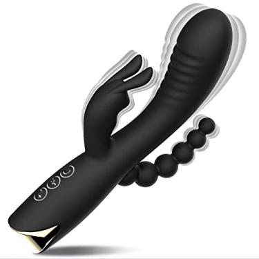 Imagem de Rabbit Anal Dildo Vibrator with 10 Vibrating Clitoris Stimulator Sex Toy 3 in 1 G Spot Vibrator, Anal Stimulator Massager for Adult Sex Toys Women&Couple Games, Silicone Waterproof Rechargeable