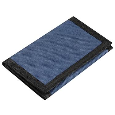 Imagem de Carteira infantil para meninos e meninas adolescentes com três dobras, carteira infantil de lona para meninos, carteiras fofas com zíper para jovens com bolso para moedas e porta-cartões, carteiras inovadoras para de crianças, Azul marinho, Casual