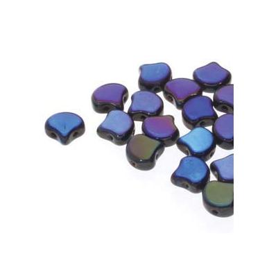 Imagem de Contas GINKO de 20 gramas. Enorme variedade de cores e acabamentos. Contas de dois furos de 7,5 mm, furos de lado a lado. Contas de vidro tchecas de qualidade (Jet Azuro)