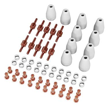 Imagem de GZ GUOZHI 60 peças de consumíveis de eletrodo de bocal de corte por plasma de ar estendido PT-31 serve para GZ GUOZHI CUT-45 CUT-50 CUT-50LED