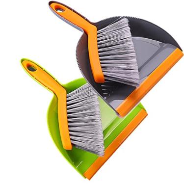 Imagem de Conjunto de mini pá de lixo e escova - pacote com 2 vassouras e pá de lixo para crianças - Panelas de pó leves e portáteis com escova para limpeza de teclado e sofá de mesa, M