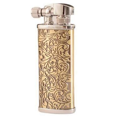 Imagem de Mini isqueiro de querosene criativo retrô antiquado isqueiro de roda de moagem presente masculino (HT729GOLD)