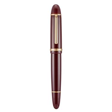Imagem de Jinhao X159 Caneta-tinteiro vermelho vinho # 8 ponta fina acabamento dourado instrumento de escrita suave com conversor