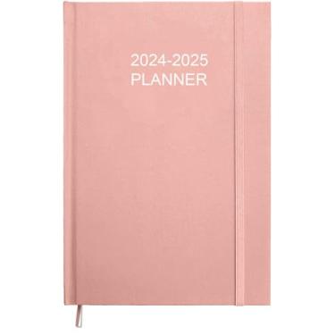 Imagem de Agenda 2024-2025 – Agenda 2024-2025 – Agenda 2024-2025 com bolso interno, faixa elástica, capa dura, organizador diário perfeito, 14 cm × 20 cm, rosa