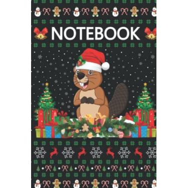 Imagem de Caderno de Natal: Caderno de diário com tema feio de Papai Noel para escola, trabalho, anotações e presentes para meninos e meninas, crianças adolescentes