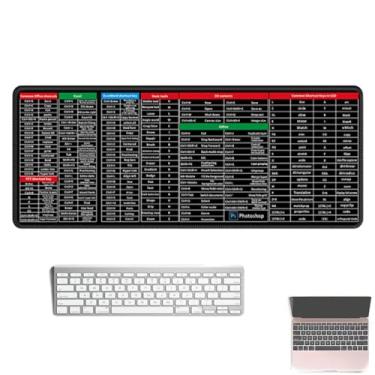 Imagem de Atalhos do mouse do Excel, mousepad de atalho Excelpad, teclado de corte curto Excel, teclado antiderrapante supergrande, folha de atalhos Word/Excel (D, 800 * 300 mm/31,4 * 11,8 pol.)