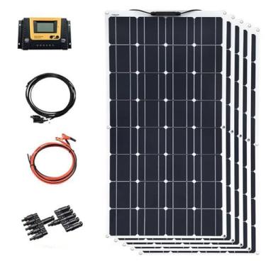 Imagem de 500w,HUIZHITENGDA Kit de partida de painel solar de alta eficiência,100W-400W With10a- 40Acharge Controller, Módulo fotovoltaico monocristalino para casa, camping e outras aplicações fora da grade