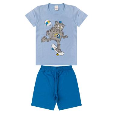 Imagem de Pijama Infantil Juvenil Menino Verão em Meia Malha Estampado