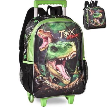 Imagem de Kit Mochila de Rodinhas e Lancheira Clio Style T-Rex Attack-Masculino