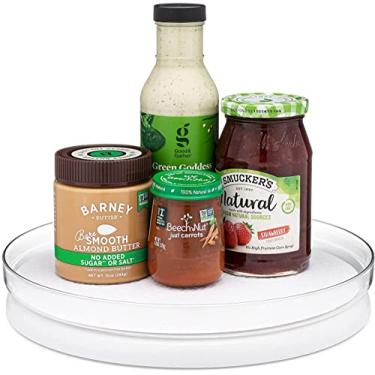 Imagem de YouCopia FridgeView Toca-discos de geladeira com tapete, organizador preguiçoso para armazenamento de geladeira, 28 cm, branco