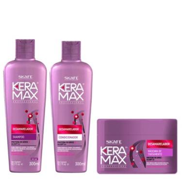 Imagem de Shampoo+ Condicionador+ Mascara Keramax Desamarelador 300ml - Skafe