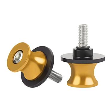 Imagem de CHIFUN 2 peças 10 mm M10 X1,5/1,25 bobinas de braço oscilante de motocicleta deslizantes CNC alumínio bobinas parafuso de suporte compatível com VULCAN S 650 900 Ninja 250 300 ZX-10R ZX-6R (dourado)