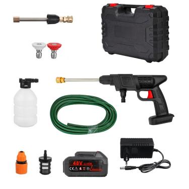 Imagem de Lava Jato Bivolt Para Lavar Carro Automotivo Lavadora Mini Pistola Máquina de Lavar Alta Pressão Água Portátil A Bateria 110v 220v Recarregável
