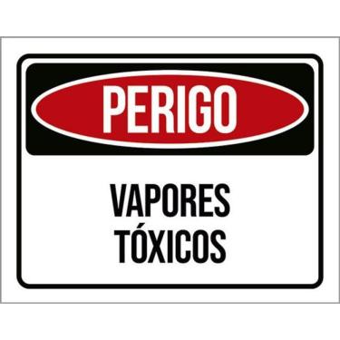 Imagem de Kit 3 Placas Perigo Vapores Tóxicos 36X46