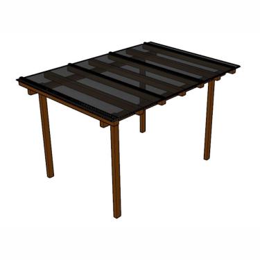 Imagem de Kit Policarbonato Fume 4mm 3,00m X 1,00m - Perfis Naturais