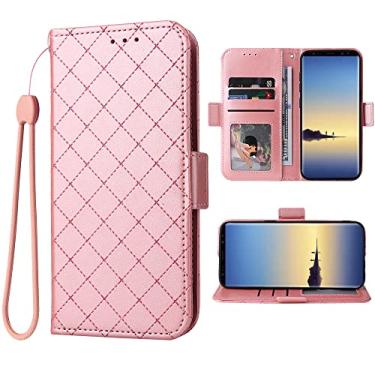 Imagem de ELISORLI Capa carteira compatível com Samsung Galaxy Note 8 com alça de pulso e suporte de couro com suporte para cartão acessórios de celular para Glaxay Note8 Not S8 Galaxies Gaxaly mulheres homens