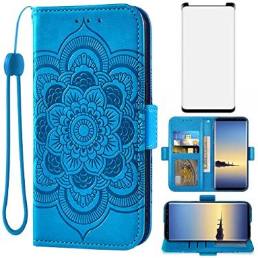 Imagem de Asuwish Capa tipo carteira compatível com Samsung Galaxy Note 8 e protetor de tela de vidro temperado, suporte para cartão, acessórios de celular, capas para celular para Glaxay Note8 Not S8 Galaxies