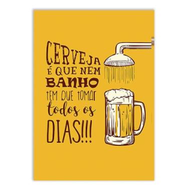 Imagem de Placa Decorativa Engraçado Cerveja É Que Nem A Banho Decoração Bar