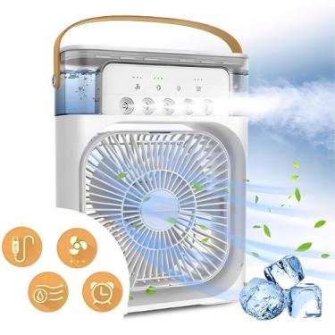 Imagem de Ventilador Portatil Luz Led Umidificador Climatizador Ar - ZEM