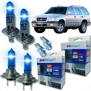 Imagem de Kit lâmpada shocklight super branca farol alto baixo e lanterna h1 h7 