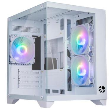 Imagem de Gabinete Gamer Áquario Soul Pro 3 Fan Argb Snow Vidro Branco - BLUECAS