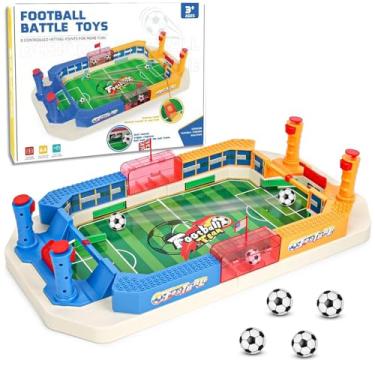 Imagem de Mini jogos de mesa de pebolim para crianças, divertidos, futebol, futebol, pinball para sala de jogos interna, festa familiar, dias de viagem, dia das crianças, presente de aniversário para crianças