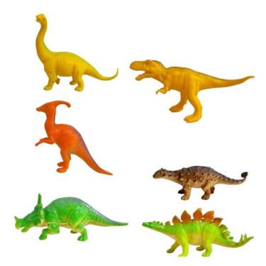 Imagem de Kit Dinossauro Em Miniatura Com 6 Peças Jr Toys  