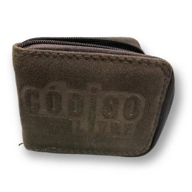 Imagem de Carteira Masculina De Camurça Fechada De Zíper - codigo livre, Marrom