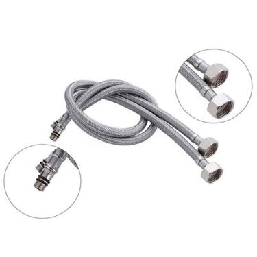 Imagem de Engate Rabicho Kit 36 UNID. Monocomando Par 80cm Flexível Grande Misturador Mangueira Comprido Torneira Água Quente Fria Par Banheiro Cozinha