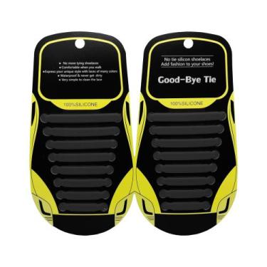 Imagem de Kit Cadarços Silicone Elástico Prático Rápido - ByteStore, Preto