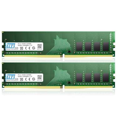 Imagem de LIYI Kit RAM 16GB (2x8GB) DDR4 2400MHz | PC4-19200 1.2V CL17 Unbuffered Non - ECC | 288-Pin UDIMM | Intel 7ª/8ª geração e AMD Ryzen 1ª geração | Memória de desktop de canal duplo XMP 2.0