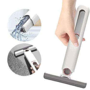 Imagem de Rodo Portátil Mini Mop Esfregão Limpeza Mesa Cozinha Sala, Branco