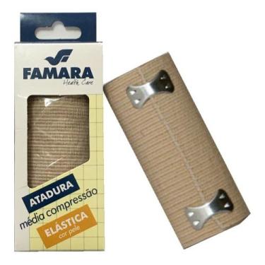 Imagem de Atadura Elástica Famara Média Compressão 10x1.30CM, BEGE